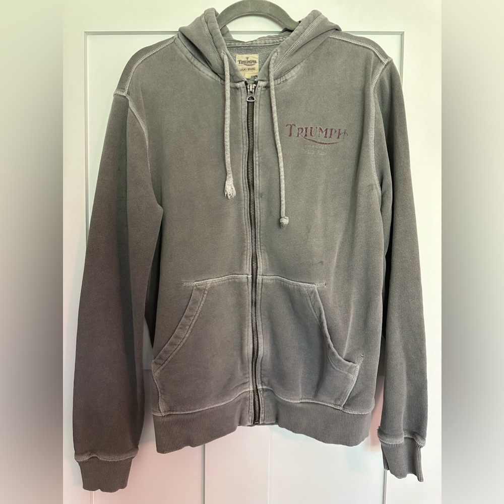 Lucky brand zip up hoodie sweatshirt. Triumph motorcycle. Size M